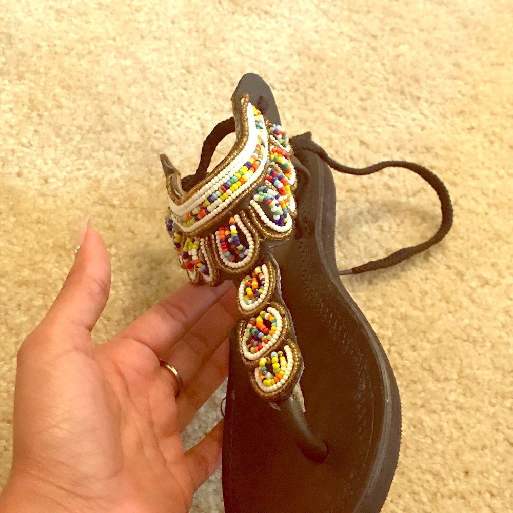 Kenyan Masai made beaded flats